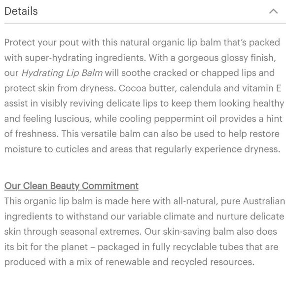 Endota Organics Australia Lip Balm - Picture 4 of 10